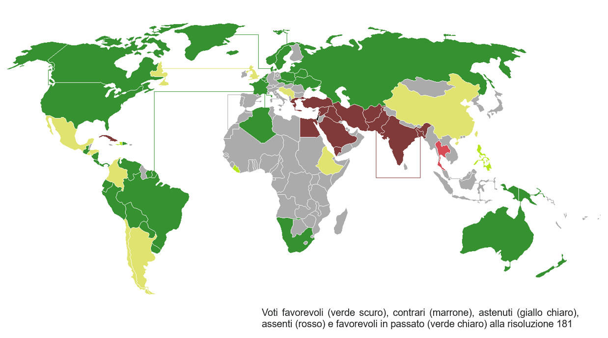 Mappa dei voti alla risoluzione 181 dell'ONU